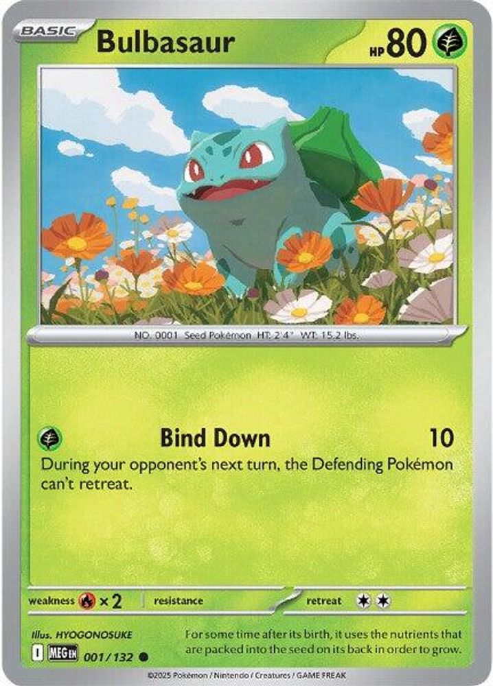 Bulbasaur 001/132 - Reverse Holofoil ME01 Mega Evolution - Common