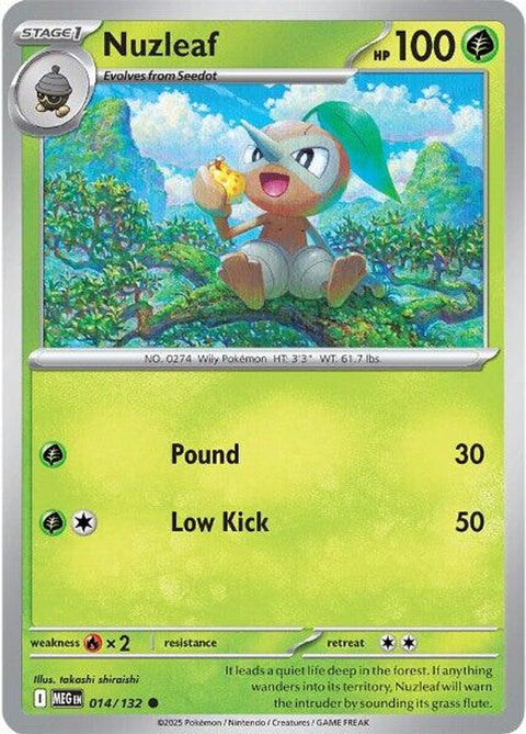 Nuzleaf 014 - Reverse Holofoil ME01 Mega Evolution - Common
