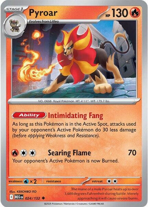 Pyroar 024 - Reverse Holofoil ME01 Mega Evolution - Uncommon