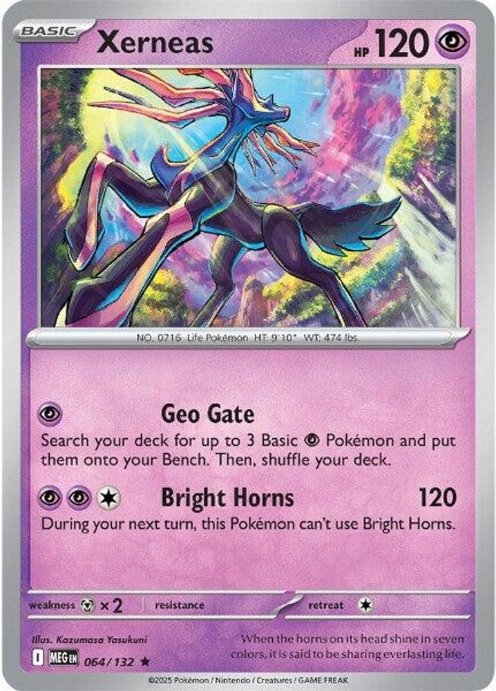Xerneas 064 - Reverse Holofoil ME01 Mega Evolution - Rare