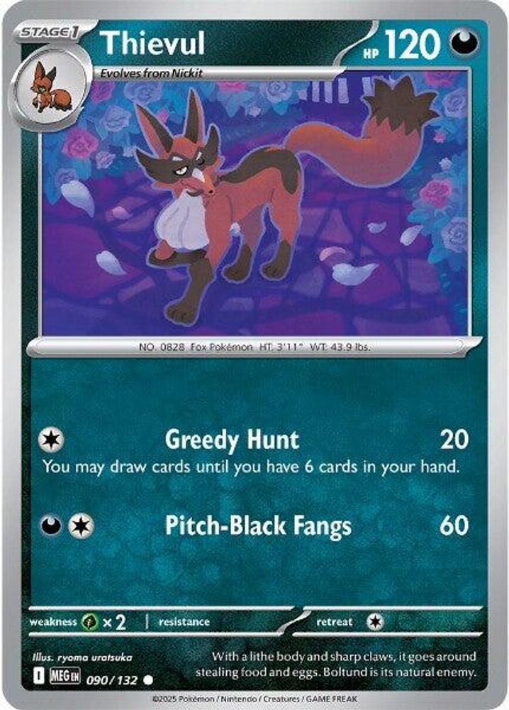 Thievul 090 - Reverse Holofoil ME01 Mega Evolution - Common