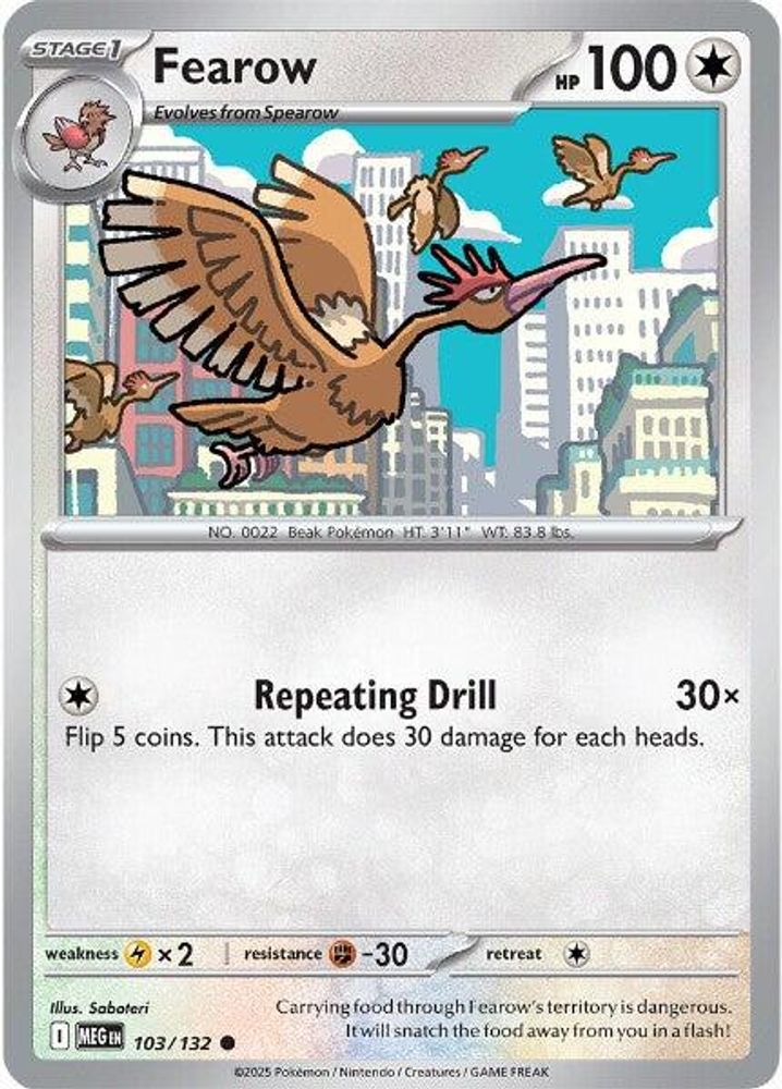 Fearow 103 - Reverse Holofoil ME01 Mega Evolution - Common