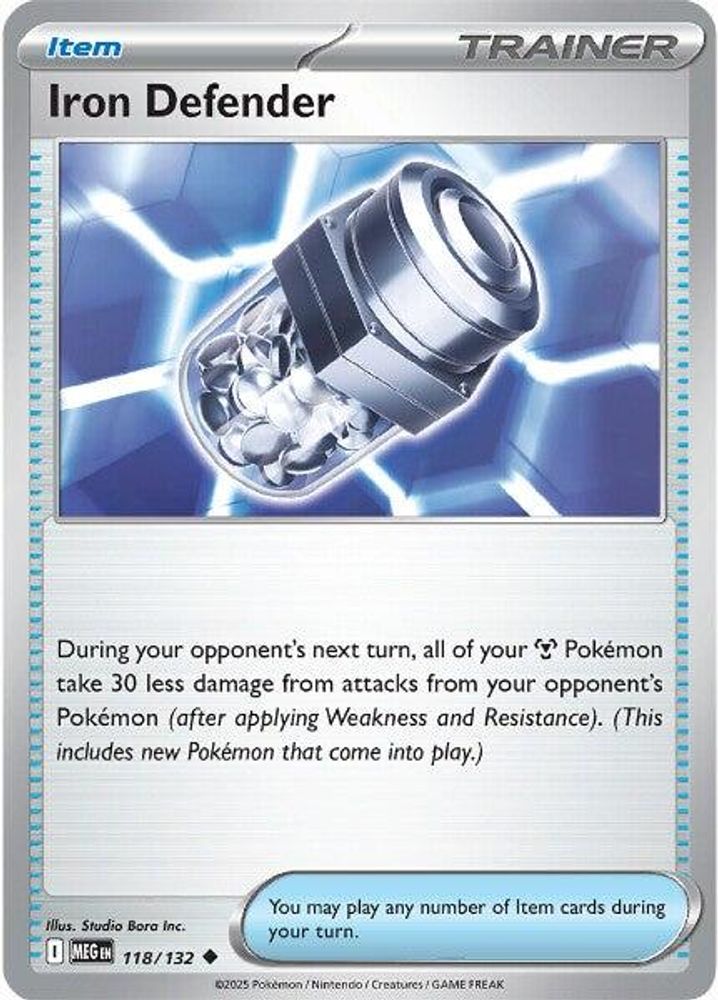 Iron Defender 118 - Reverse Holofoil ME01 Mega Evolution - Uncommon