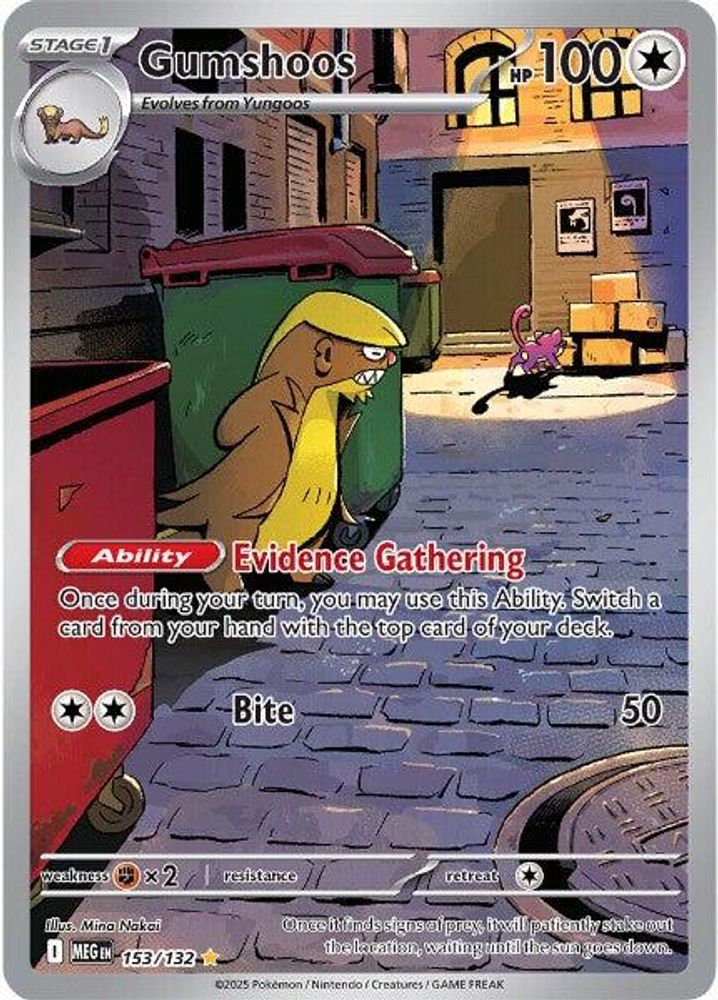 Gumshoos 153/132 - Holofoil ME01 Mega Evolution - Illustration Rare