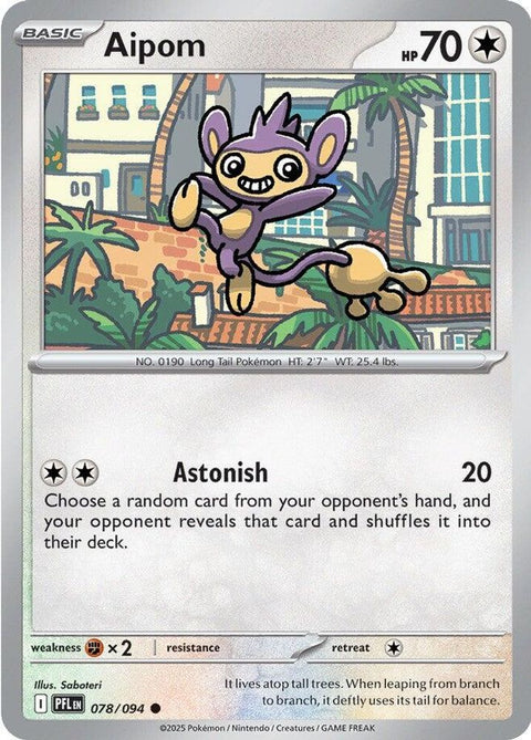 Aipom 078 - Reverse Holofoil ME02 Phantasmal Flames - Common