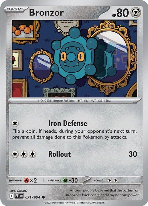 Bronzor 071 - Reverse Holofoil ME02 Phantasmal Flames - Common