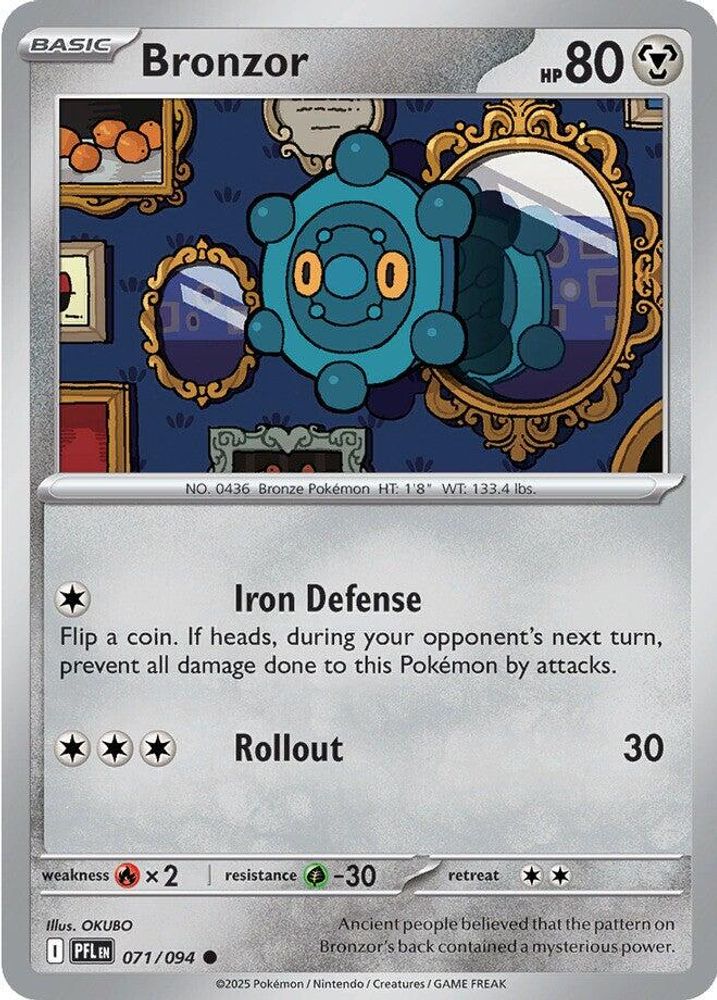 Bronzor 071 - Reverse Holofoil ME02 Phantasmal Flames - Common
