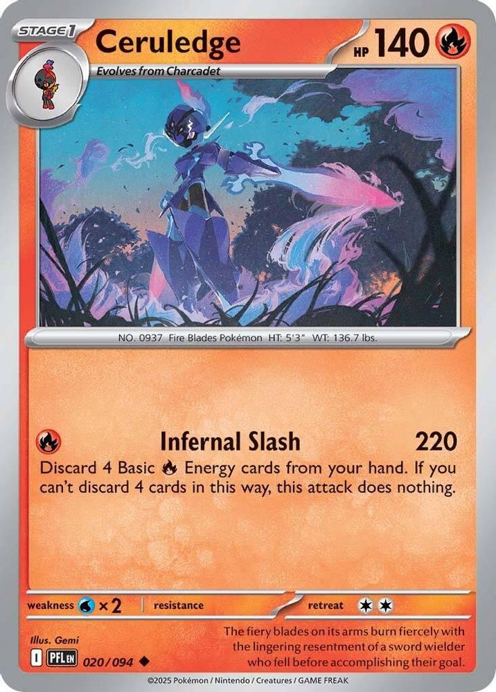 Ceruledge 020 - Reverse Holofoil ME02 Phantasmal Flames - Uncommon