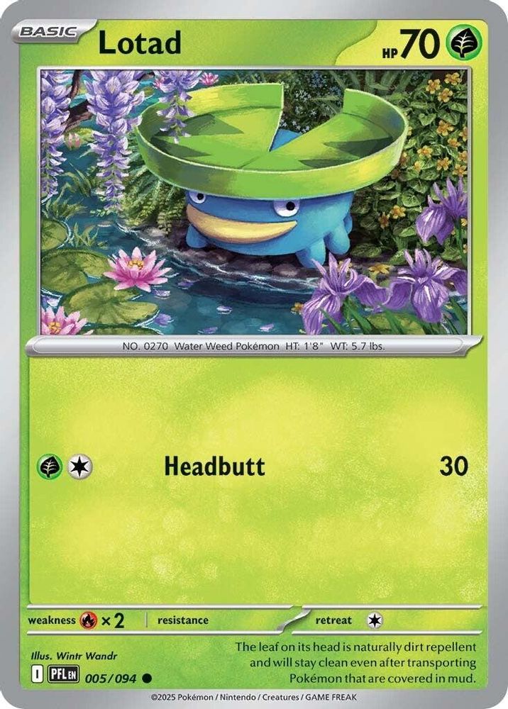 Lotad 005 - Reverse Holofoil ME02 Phantasmal Flames - Common