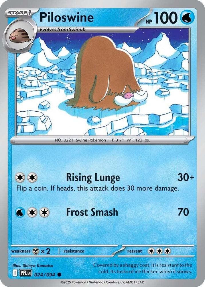 Piloswine 024 - Reverse Holofoil ME02 Phantasmal Flames - Common