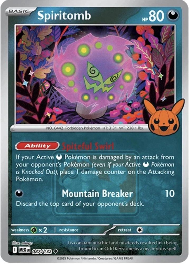 Spiritomb (Trick or Trade Stamped) 087 - Holofoil League & Championship Cards - Uncommon