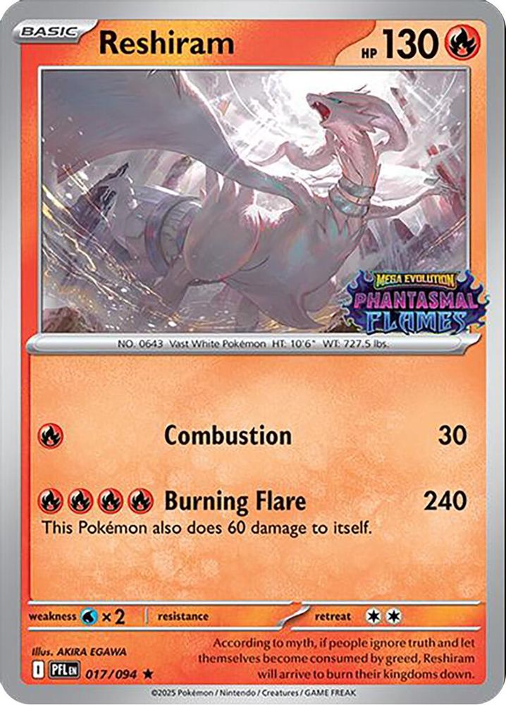 Reshiram (Phantasmal Flames Stamped) 017 - Holofoil Miscellaneous Cards & Products - Rare
