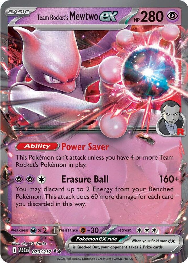 Team Rocket's Mewtwo ex 079/217 - Holofoil ME Ascended Heroes - Double Rare