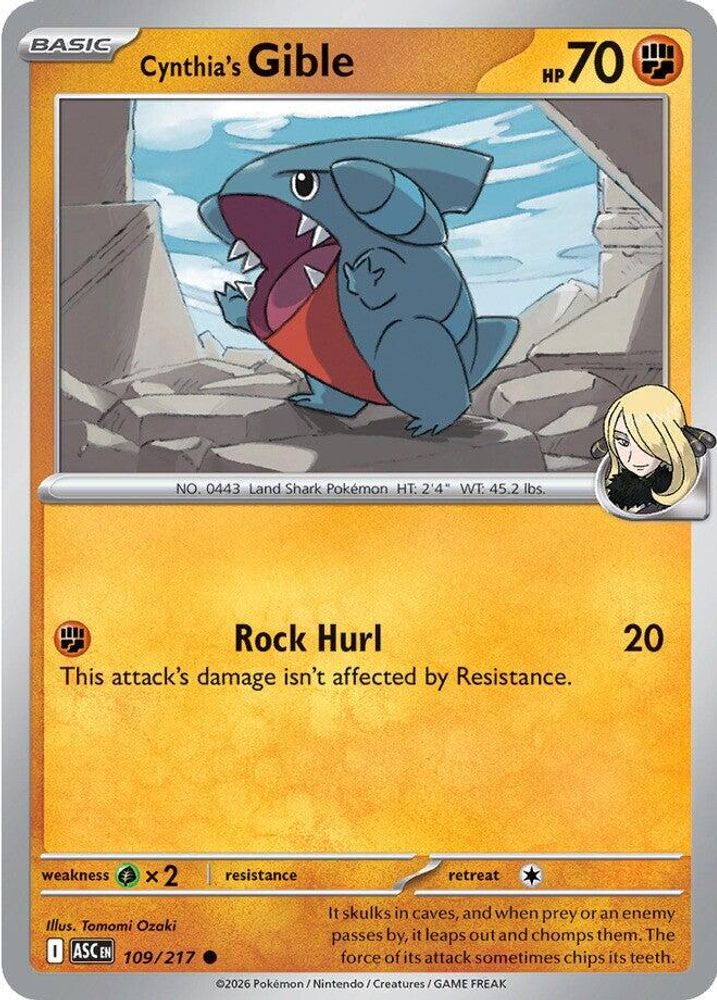 Cynthia's Gible 109 ME Ascended Heroes - Common