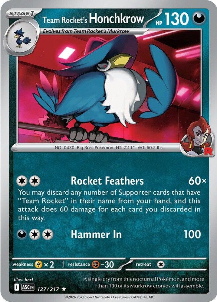 Team Rocket's Honchkrow 127 - Holofoil ME Ascended Heroes - Rare