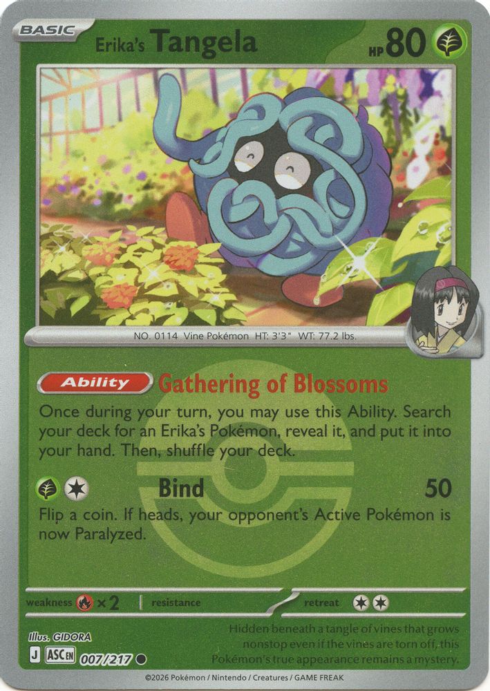 Erika's Tangela (Poke Ball) 007/217 - Reverse Holofoil ME Ascended Heroes - Common