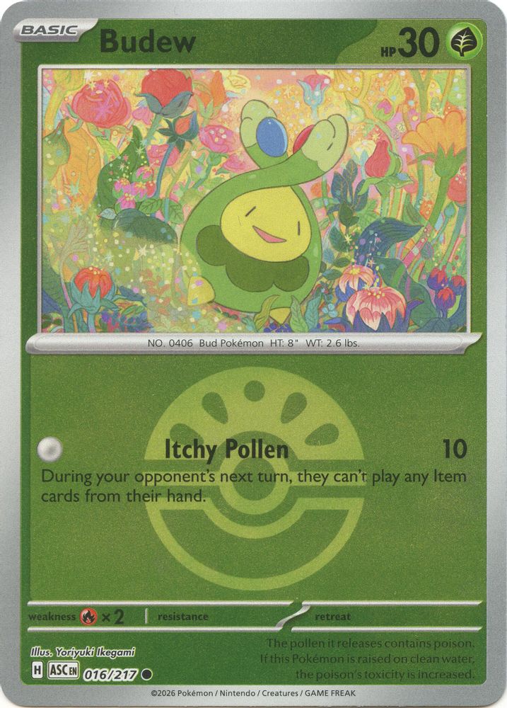 Budew (Friend Ball) 016/217 - Reverse Holofoil ME Ascended Heroes - Common