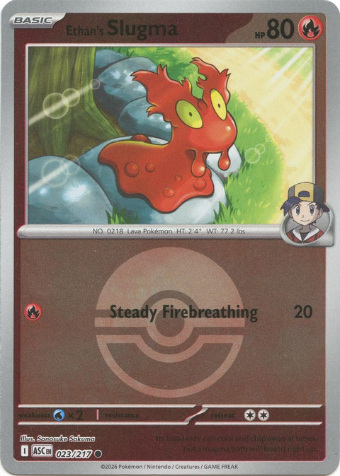 Ethan's Slugma (Poke Ball) 023 - Reverse Holofoil ME Ascended Heroes - Common