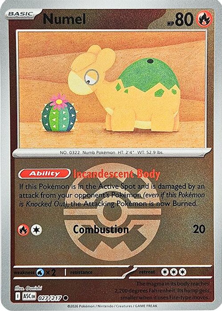 Numel (Quick Ball) 027/217 - Reverse Holofoil ME Ascended Heroes - Common