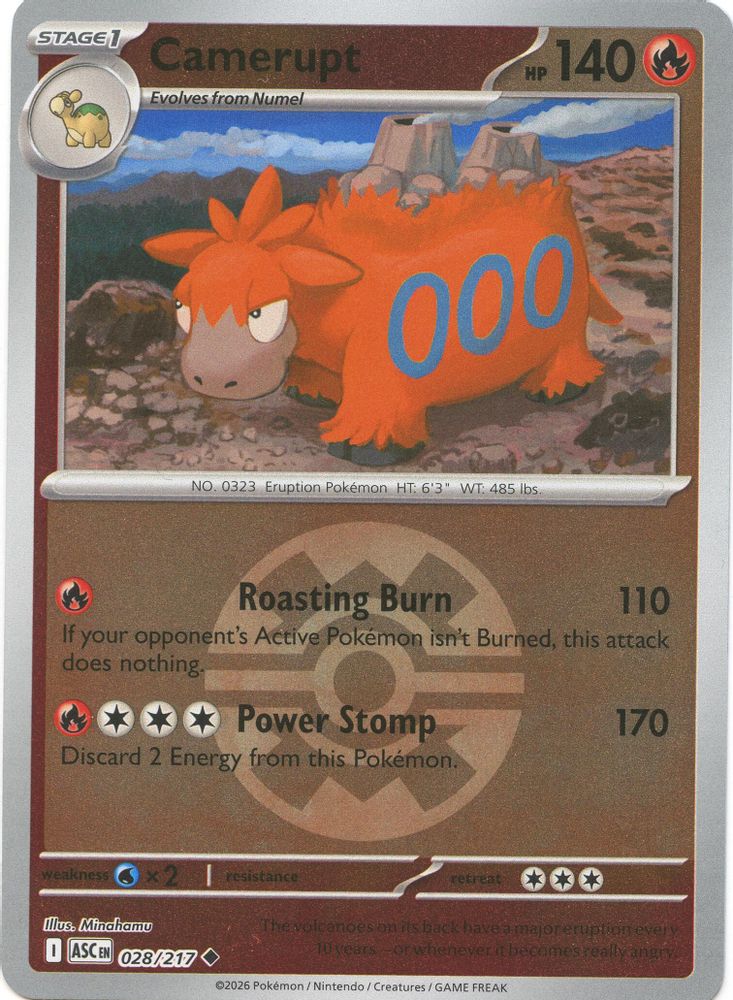 Camerupt (Quick Ball) 028 - Reverse Holofoil ME Ascended Heroes - Uncommon
