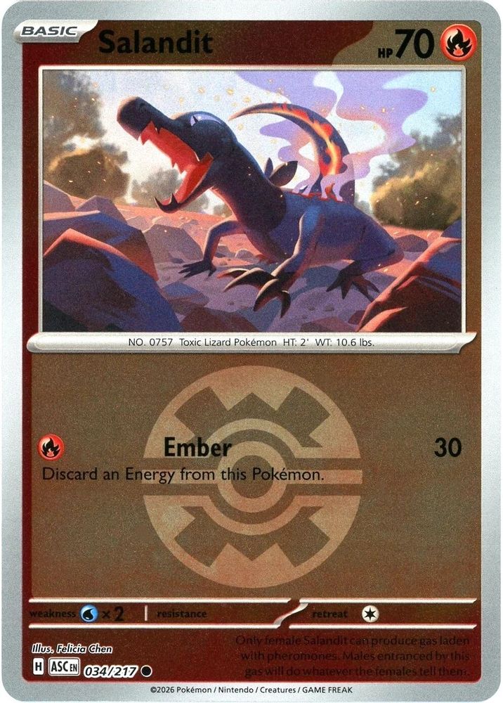 Salandit (Quick Ball) 034 - Reverse Holofoil ME Ascended Heroes - Common