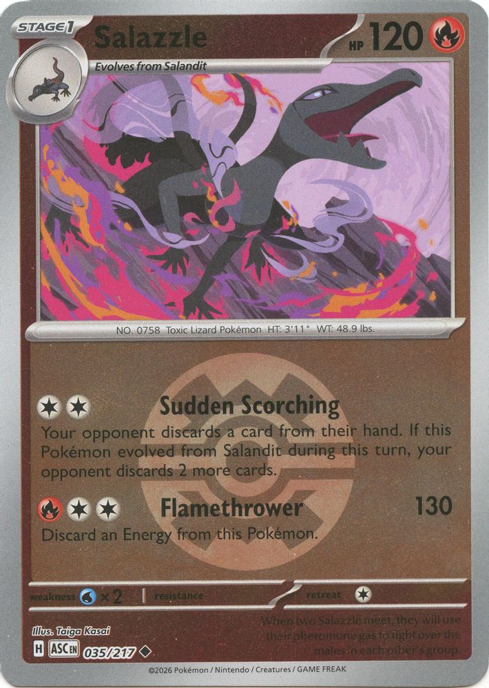 Salazzle (Quick Ball) 035/217 - Reverse Holofoil ME Ascended Heroes - Uncommon
