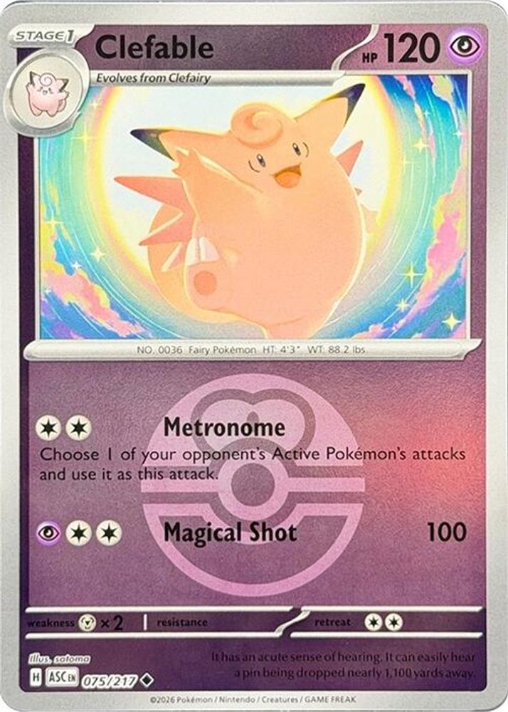 Clefable (Love Ball) 075 - Reverse Holofoil ME Ascended Heroes - Uncommon