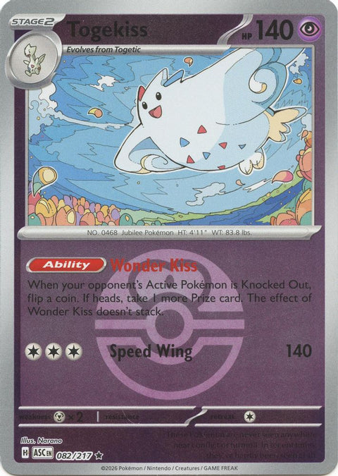 Togekiss (Love Ball) 082/217 - Reverse Holofoil ME Ascended Heroes - Rare