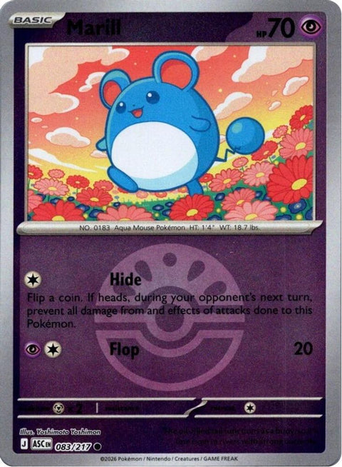 Marill (Friend Ball) 083/217 - Reverse Holofoil ME Ascended Heroes - Common