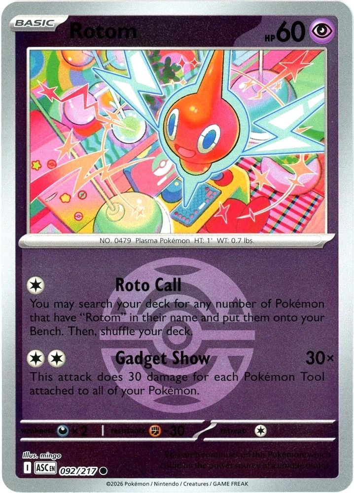Rotom (Dusk Ball) 092 - Reverse Holofoil ME Ascended Heroes - Common