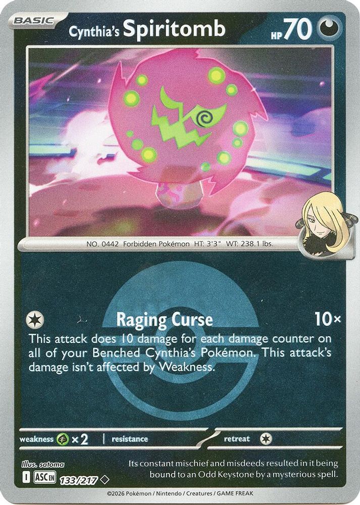 Cynthia's Spiritomb (Poke Ball) 133/217 - Reverse Holofoil ME Ascended Heroes - Uncommon