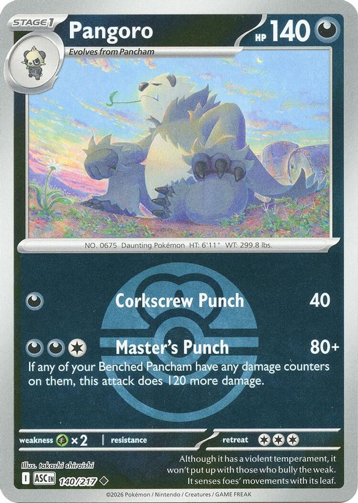 Pangoro (Love Ball) 140 - Reverse Holofoil ME Ascended Heroes - Uncommon