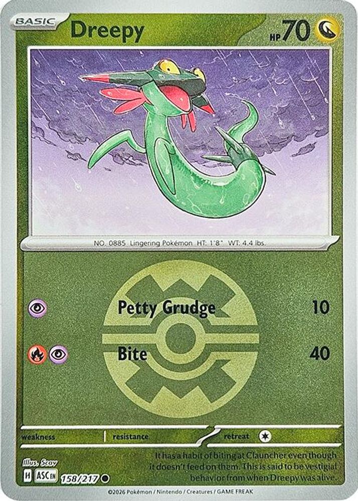 Dreepy (Quick Ball) 158/217 - Reverse Holofoil ME Ascended Heroes - Common