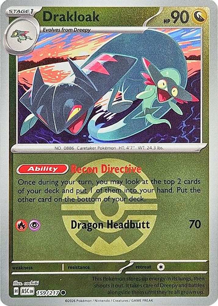 Drakloak (Quick Ball) 159/217 - Reverse Holofoil ME Ascended Heroes - Common