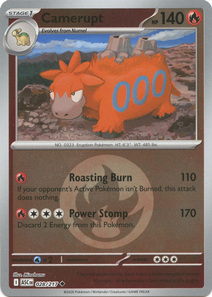 Camerupt (Energy Symbol Pattern) 028 - Reverse Holofoil ME Ascended Heroes - Uncommon