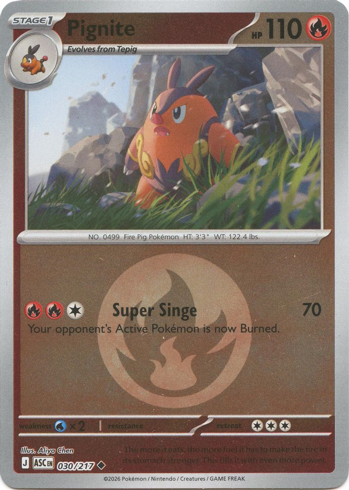 Pignite (Energy Symbol Pattern) 030 - Reverse Holofoil ME Ascended Heroes - Uncommon