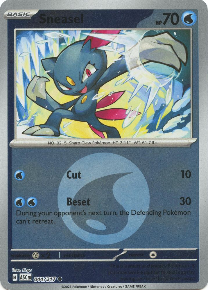 Sneasel (Energy Symbol Pattern) 044 - Reverse Holofoil ME Ascended Heroes - Common