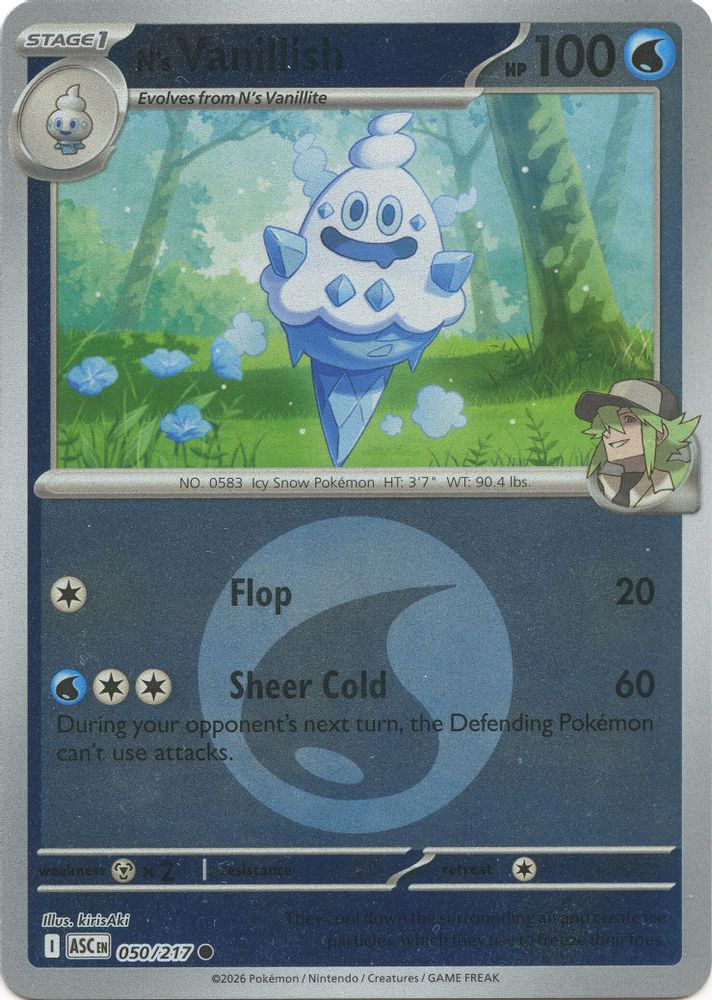 N's Vanillish (Energy Symbol Pattern) 050 - Reverse Holofoil ME Ascended Heroes - Common