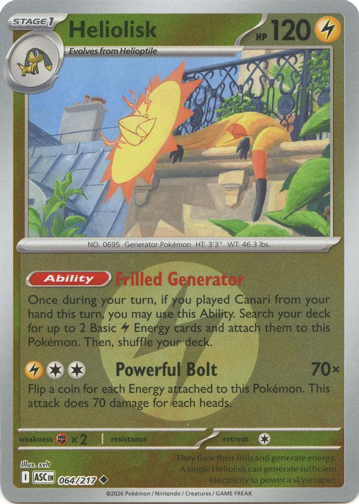 Heliolisk (Energy Symbol Pattern) 064/217 - Reverse Holofoil ME Ascended Heroes - Uncommon