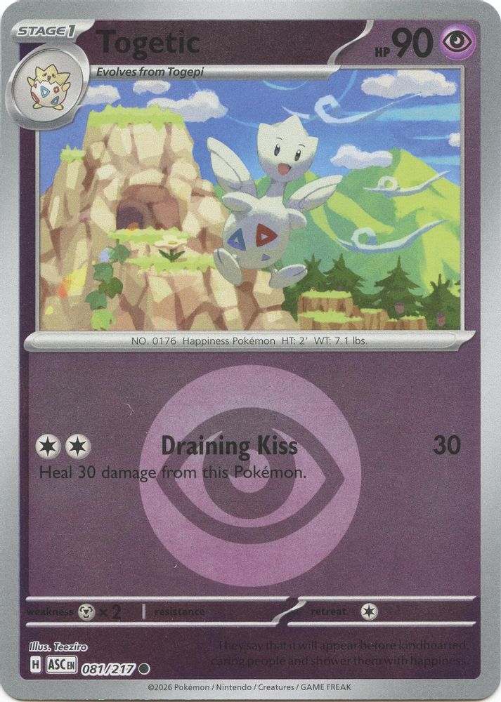 Togetic (Energy Symbol Pattern) 081 - Reverse Holofoil ME Ascended Heroes - Common