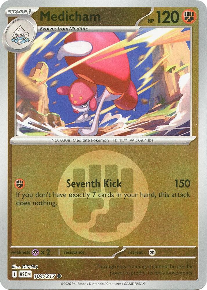 Medicham (Energy Symbol Pattern) 104/217 - Reverse Holofoil ME Ascended Heroes - Common