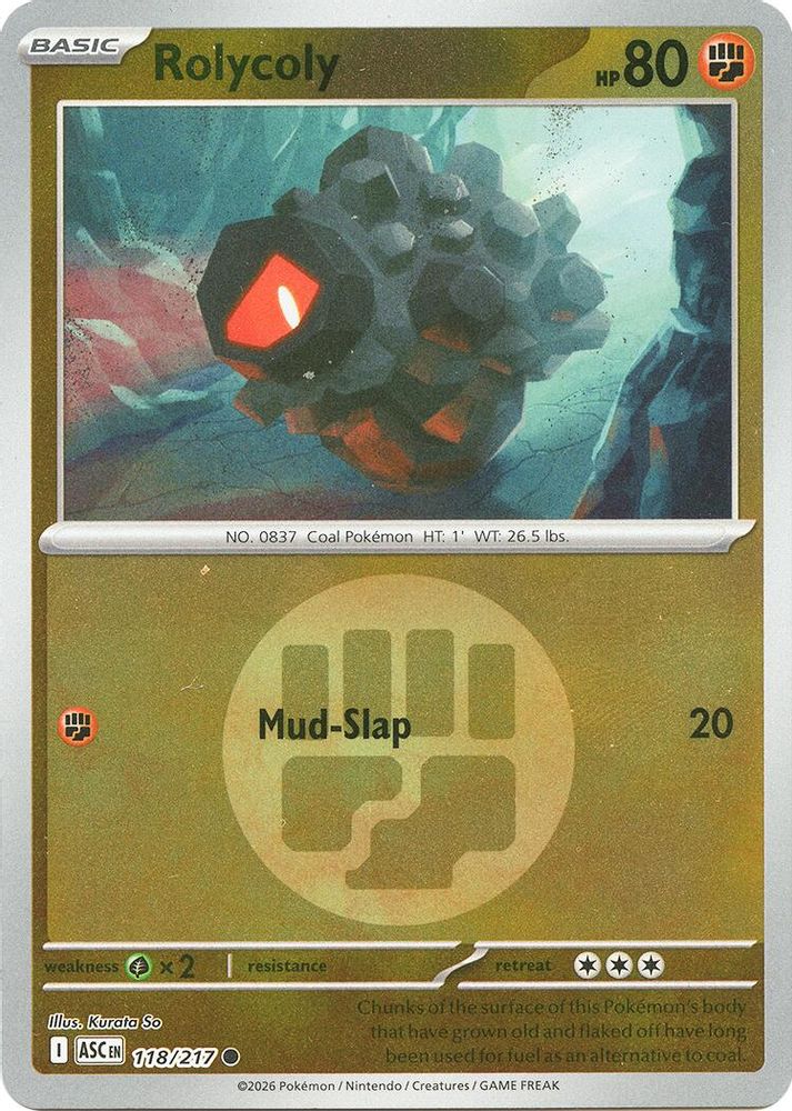 Rolycoly (Energy Symbol Pattern) 118 - Reverse Holofoil ME Ascended Heroes - Common