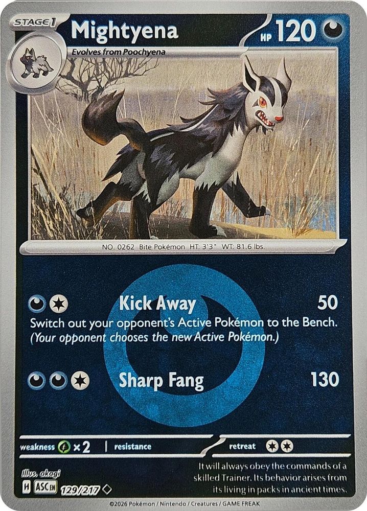 Mightyena (Energy Symbol Pattern) 129/217 - Reverse Holofoil ME Ascended Heroes - Uncommon