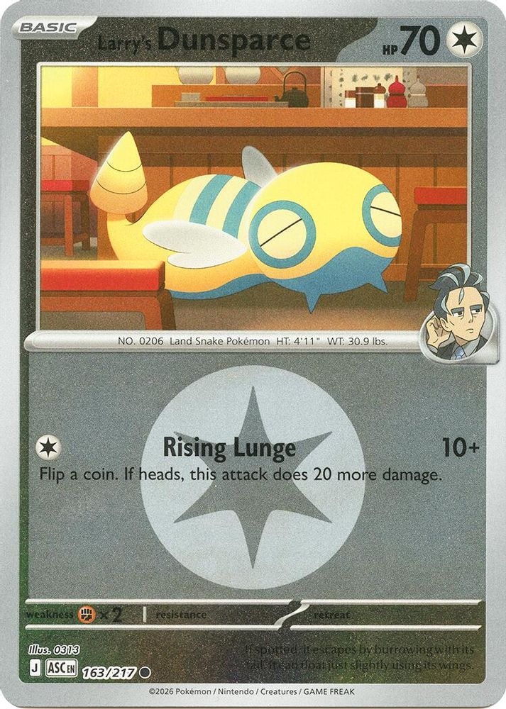 Larry's Dunsparce (Energy Symbol Pattern) 163 - Reverse Holofoil ME Ascended Heroes - Common