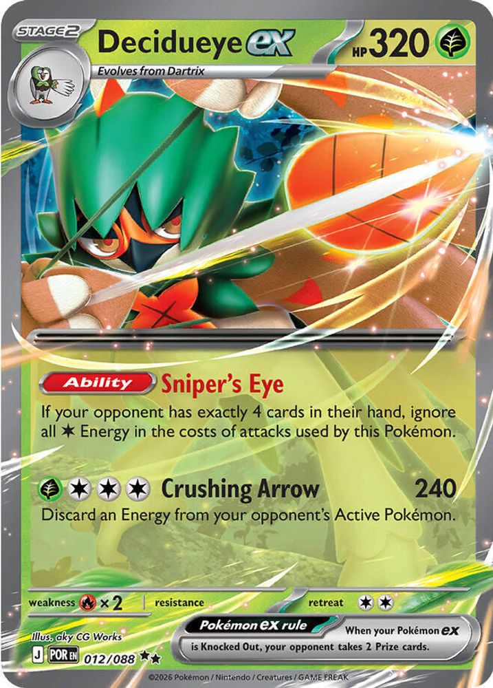 Decidueye ex 012/088 - Holofoil ME03 Perfect Order - Double Rare