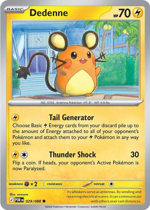 Dedenne 029/088 - Reverse Holofoil ME03 Perfect Order - Common