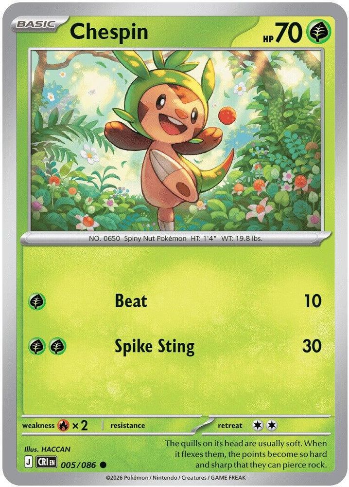Chespin 005/086 ME04 Chaos Rising - Common