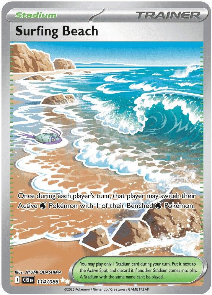 Surfing Beach 114 - Holofoil ME04 Chaos Rising - Ultra Rare