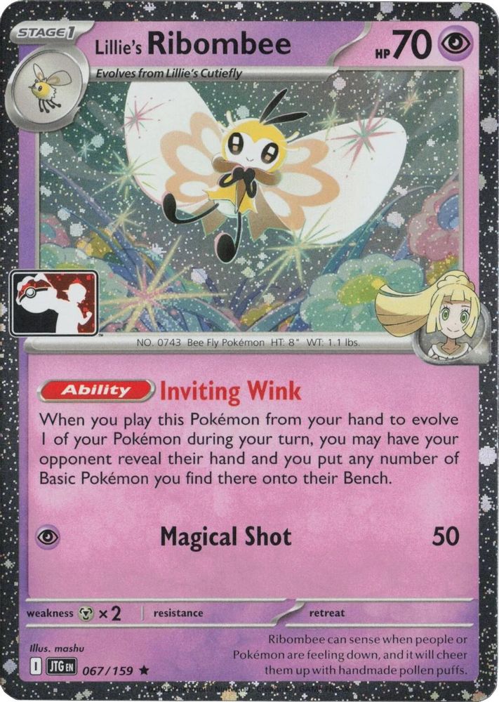 Lillie's Ribombee (Cosmos Holo) 067/159 - Holofoil Prize Pack Series Cards - Rare