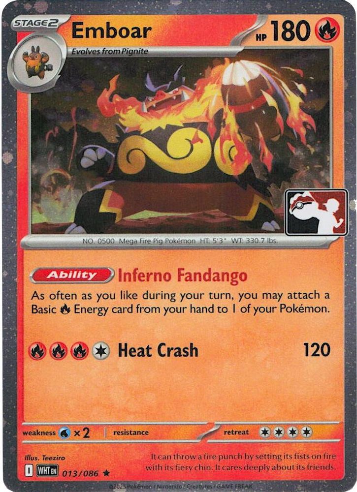 Emboar (Cosmos Holo) 013/086 - Holofoil Prize Pack Series Cards - Rare
